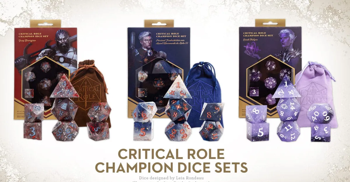 Critical Role Announce New Champion Dice Sets