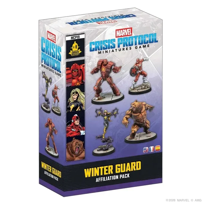Marvel Crisis Protocol Miniatures Game Winter Guard Affiliation Pack box with 5 miniatures.