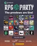 The image features the text "RPG PARTY" at the top with a stylized d20 die replacing the "O" in "PARTY". Below this, the text reads "The previews are live!". There is a grid of 23 square images, each representing different RPG projects with their respective titles and artwork. The titles visible include "The White Dark", "Kraldum", "Hopedies Last", "Twisted Lands", "Grim Shock", "Tales of Arcanis", "Everbloom", "Legends of the Shattered Realm", "Dewin", "Road Warriors", "Wardens of a Shattered World", "Haunted", "Budapest 1899", "Which Way", "The Long Watch", "Murder of Crows", "Herces After Dark", and others. At the bottom, there is a "FOLLOW NOW" button. Below this, the logos for Modiphius, Magpie, Free League, and Darrington Press are displayed. The background has a dark, textured pattern.