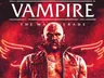 Bald man in leather vest, glowing red wings behind, text "VAMPIRE THE MASQUERADE" above.