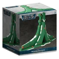 A box for the Eldar Headquarters building from Gales Force Nine's Battlefield in a Box range, featuring a vibrant green design with white and red details. The box displays a stylized image of the building, showcasing its graceful arches and sweeping curves, set against a textured gray background. The label on the front indicates it is a fully painted building, part of the Gothic Sector collection.