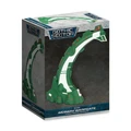A box featuring the Eldar Webway Warpgate from Gales Force Nine's Battlefield in a Box range. The warpgate is depicted in a vibrant green with white and red details, showcasing its graceful, fluid design with sweeping curves. The packaging includes the title "Gothic Sector" and indicates that it contains one fully painted warpgate.