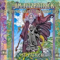 The image features two collectible miniature boxes from Lucid Eye Publications, showcasing artwork inspired by Jim Fitzpatrick. On the left, the box for "Cú Chulainn" displays a dynamic illustration of the legendary hero, adorned with intricate Celtic patterns and vibrant colors. On the right, the "St. Patrick" box features a detailed depiction of the saint, surrounded by swirling clouds and lush greenery, with a sculpted miniature prominently displayed in the foreground.