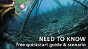 On the left we have someone checking a phone, on the right covering 80% of the image is a strange land with the words 'Need to know-free quickstart & scenario'