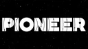 The word "PIONEER" is prominently displayed in bold, stylized letters against a black background speckled with white stars, evoking a sense of space and exploration. The letters incorporate circular and curved elements, suggesting planetary orbits, enhancing the theme of space travel. The overall design conveys a futuristic and adventurous tone, fitting for a space exploration tabletop RPG.