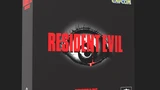 A black box featuring the title "RESIDENT EVIL" in bold red letters, with a stylized eye graphic in the center. Below the title, the text "DIRECTOR'S CUT KICKSTARTER EDITION" is displayed in orange, while "SURVIVAL HORROR" is highlighted in pink. The Capcom logo is positioned at the top right corner, and the Steamforged Games logo is located at the bottom left.
