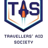 Image showing the Logo of the Travellers' Aid Society which is a Free Trader in flight in a hexagonal frame