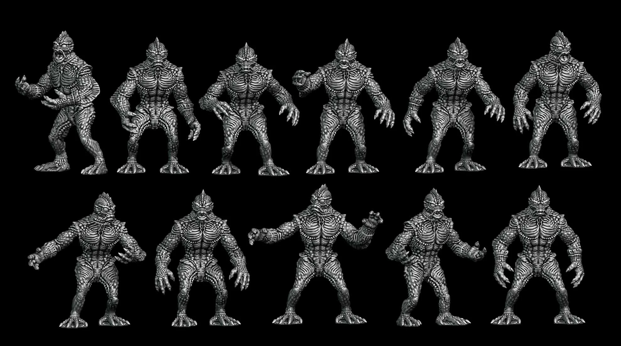 Humanoid fishmen with scales and saucerous eyes