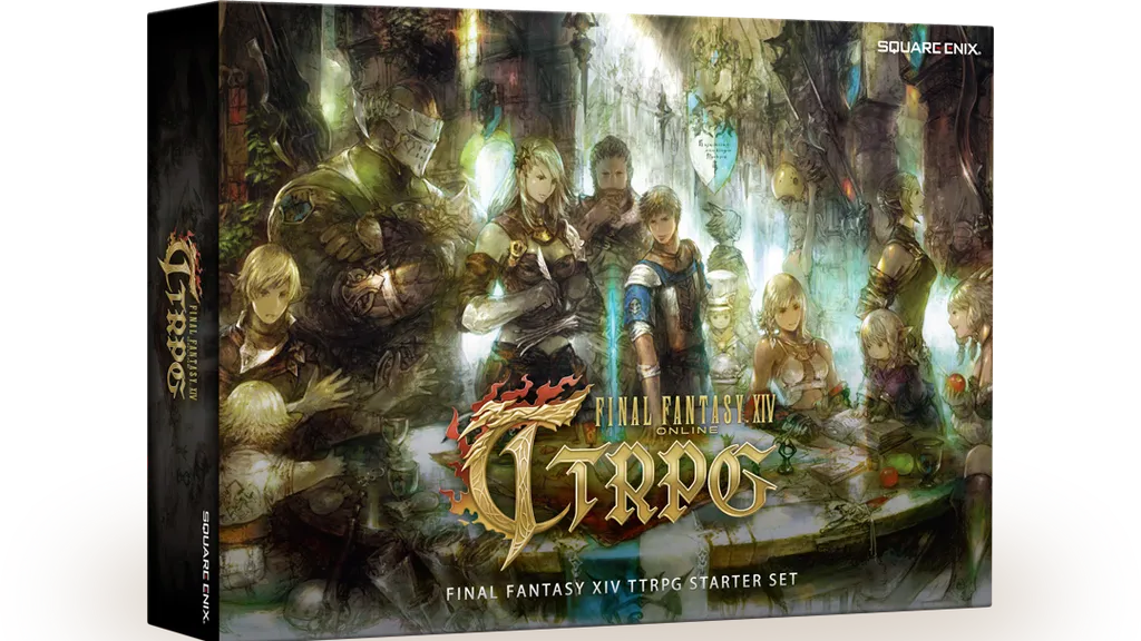 Final Fantasy XIV TTRPG Starter Set box showing 9 characters