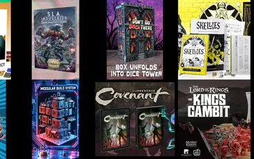 SLA Industries Gamesmaster's Guide, Don't Go Back There dice tower, Modular Build System, Covenant card game.