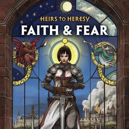 Female knight being shown as being in a Stained Glass window