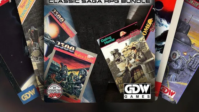 Twilight: 2000, 2300AD Classic Saga RPG Bundle, GDW Games book covers.