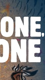 The image features the title "STONE, BONE" prominently displayed in bold, white letters against a textured background that resembles stone. Below the text, there are warm colors suggesting fire, possibly representing a campfire, along with abstract markings that evoke a prehistoric theme. The overall color palette transitions from warm tones at the bottom to cooler shades at the top, enhancing the Ice Age atmosphere.