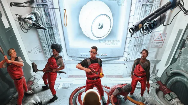 Troubleshooters on a task in front of a TV screen with the Computer Eye