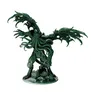Green Cthulhu-like figure with tentacles and wings on a rocky base.