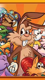 A colorful graphic features the title "TOON" in large, bold letters at the top, with "SECOND EDITION" and "THE Cartoon Roleplaying Game" below it. The background is a vibrant orange, and playful cartoon characters are illustrated on the left side, showcasing a whimsical style. Text highlights include "Simplified character design, and more than a dozen cartoon adventures!" and "And lots of advice for the Game Master – OOPS, WE MEAN THE ANIMATOR!" along with "More and sillier silly tables!" at the bottom, all attributed to Steve Jackson Games.