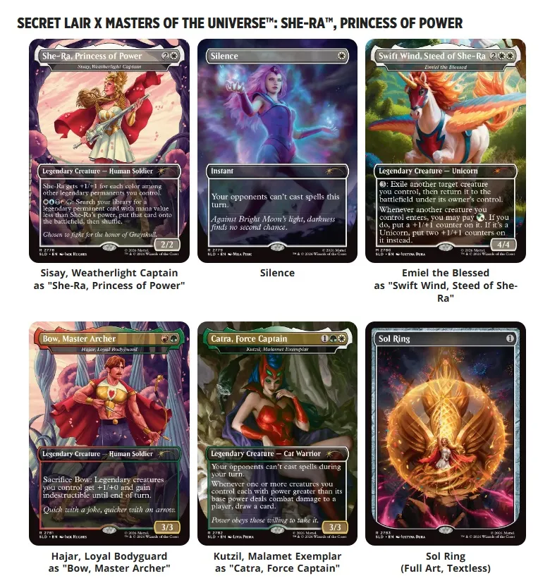 She-Ra, Princess of Power card with Sisay, Weatherlight Captain.