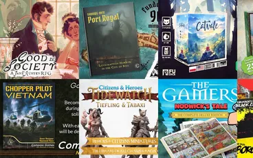 Four book covers: "Good Society", "Shadows Over Port Royal", "Chopper Pilot Vietnam", "Tidewatch: Tiefing & Tabaxi".