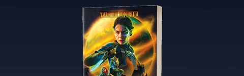 The image features the cover of the novel "Voice of One" by Tristan Palmgren, set in the Twilight Imperium universe. The cover art showcases a dynamic scene with a central female character, likely SIL3NT, depicted in a futuristic outfit, wielding a weapon and looking determined. Surrounding her are other figures, hinting at a diverse cast, with vibrant colors and dramatic lighting that emphasize the sci-fi theme. The title "VOICE of ONE" is prominently displayed in bold, stylized lettering, with a tagline below it.