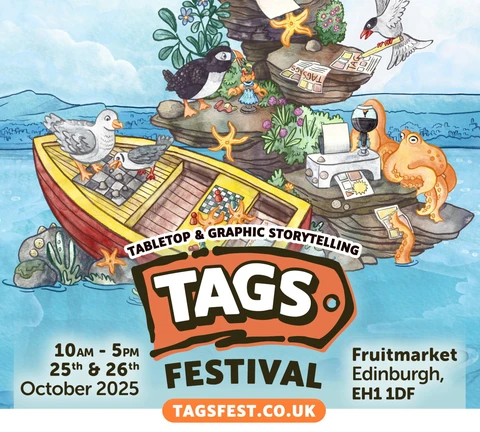 The TAGS Fest, a Tabletop and Graphic Storytelling Festival, is set to take place at Edinburgh's Fruitmarket on October 25th and 26th, 2025. This year marks its third iteration, expanding to a full weekend and featuring over 50 independent creators and speakers who have carved out their own paths outside mainstream publishing. 

The festival aims to foster community and connection, especially for those in Scotland's independent publishing scene, which has faced significant challenges. Attendees can expect a vibrant atmosphere filled with opportunities to meet local authors, play games, and engage in discussions about creative careers.

The event will also include a Board Game Zone curated by Ancient Robot Games, offering a variety of games for drop-in play. With free entry and no tickets required, TAGS Fest is designed to encourage people to come together, share their passions, and find a sense of belonging in a supportive environment.

For more information, visit [tagsfest.co.uk](http://tagsfest.co.uk).