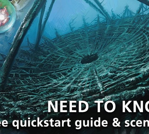 On the left we have someone checking a phone, on the right covering 80% of the image is a strange land with the words 'Need to know-free quickstart & scenario'