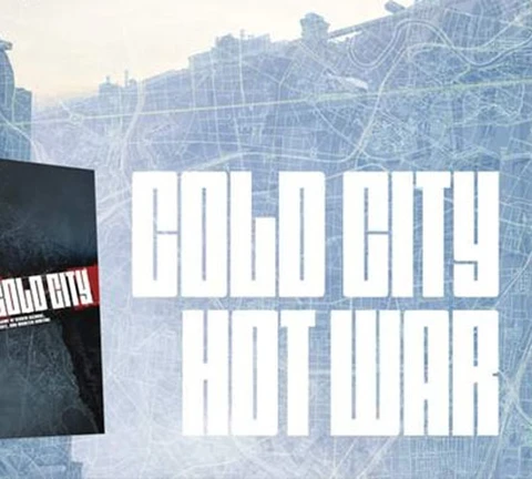 The image features two RPG rulebooks side by side: "Cold City" on the left and "Hot War" on the right. "Cold City" has a dark cover with a blue and black color scheme, while "Hot War" features a red and black design. Both titles are prominently displayed in bold, white lettering against a backdrop that suggests a map or urban landscape, hinting at the themes of conflict and exploration in their respective settings.