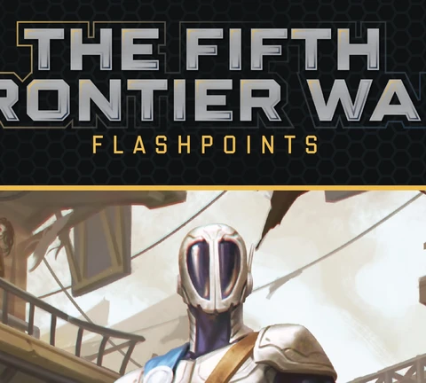 The Fifth Frontier War Flashpoints with the head and shoulders of a Zhondani soldier