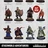 A collection of fantasy miniatures from Crooked Dice features various adventurers, including a thief with a shortsword, a barbarian with a spear, and a paladin with a plate and shield. Other characters include magic users, an assassin, a monk, and an old druid, each intricately detailed and painted. The bottom of the image displays the text "OTHERWORLD ADVENTURERS" along with the Crooked Dice logo, emphasizing the release of these new figures.