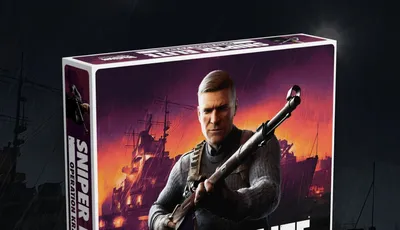 Sniper Elite Operation Kraken game box with soldier holding rifle, burning ship background