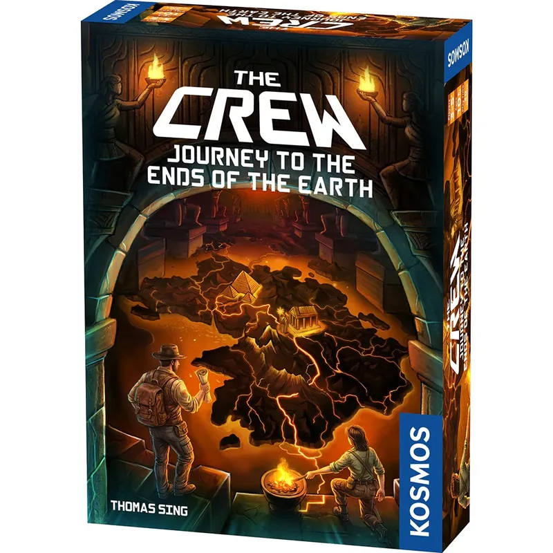 Box for "The Crew Journey to the Ends of the Earth" game by Thomas Sing, Kosmos.