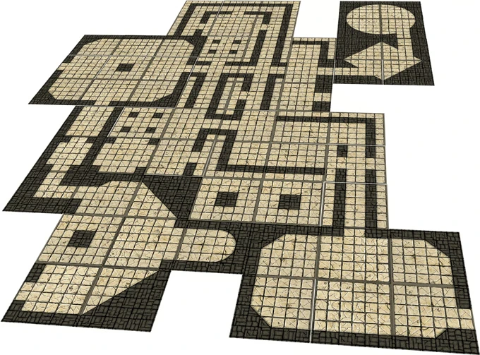 An example dungeon using the tiles from this kickstarter