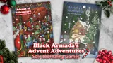 Two advent calendar-style solo journaling game covers with festive and spooky themes.