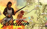 Map with locations Chitwood's, Slaven Mill, Huntsville, and text "Rebels Against Rebellion"