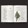 An open book displays two pages featuring a character profile for a "Vampire Hunter." The left page includes a list of threats and details about the character's background, while the right page features an illustration of the vampire hunter, dressed in a long coat and hat, holding a sword and a lantern. The overall design incorporates gothic elements, with decorative borders and a skull icon, enhancing the dark fantasy theme of the Vaesen game.
