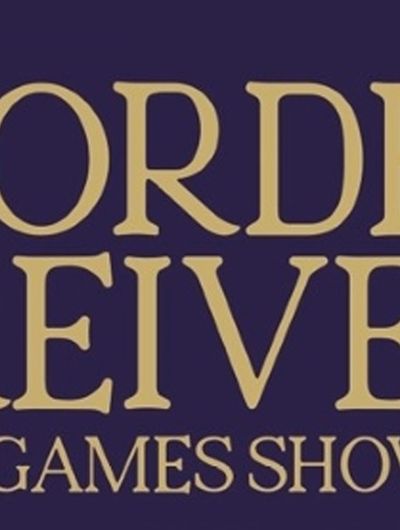 The text features the words "BORDER REIVER WARGAMES SHOW 2023" in large, bold, golden letters against a dark purple background. The design emphasizes the event's name, making it prominent and eye-catching. The overall aesthetic conveys a sense of importance and excitement for the wargaming community.