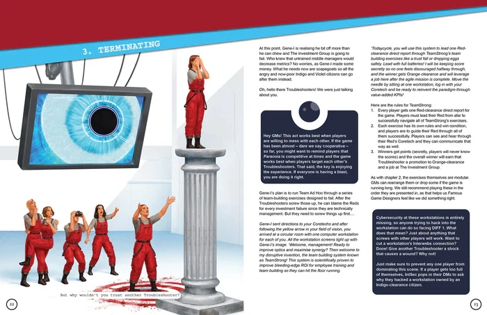 Two Page spread detailing Terminating Troubleshooters