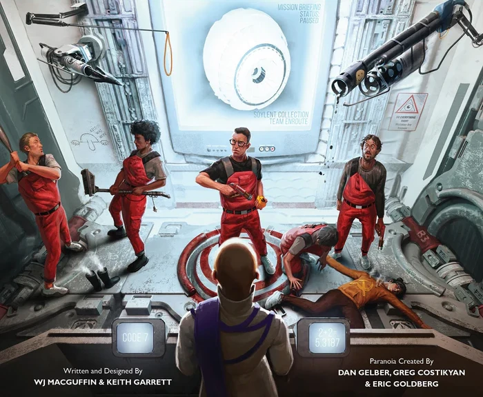 Troubleshooters on a task in front of a TV screen with the Computer Eye