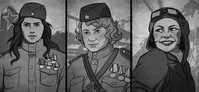 Woman in military uniform with star cap, medals, and shoulder straps.