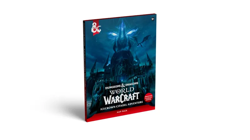 Dungeons & Dragons World of Warcraft Icecrown Citadel Adventure Map Pack cover with a dark castle.