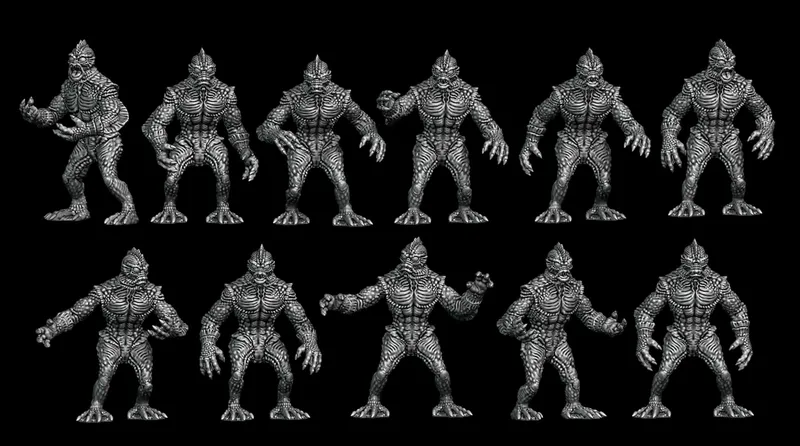 Humanoid fishmen with scales and saucerous eyes