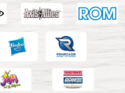 Heroscape, Axis & Allies, Hasbro, JEM and The Holograms logos