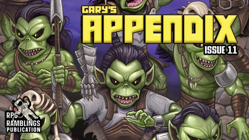 Green-skinned goblin-like creatures with sharp teeth, yellow eyes, and dark hair, wearing armor and holding weapons. The text "GARY'S APPEND" is visible in large yellow block letters at the top.