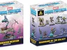 Box for Marvel Crisis Protocol Miniatures Game, Guardians of the Galaxy Starter Set. The packaging is predominantly purple with a clear plastic front displaying ten painted miniatures of characters in dynamic poses, each on a circular base. At the top, the text reads "MARVEL CRISIS PROTOCOL MINIATURES GAME" in blue and white. Below the miniatures, the text "GUARDIANS OF THE GALAXY STARTER SET" is in yellow and white. A small black label with "MCP65" and the Atomic Mass Games logo is visible in the upper left corner.