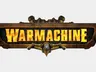 The image features the logo for "Warmachine," prominently displayed with bold, fiery orange letters against a textured black and gold background. Above the text, there are mechanical elements, including pipes and gears, adding to the industrial theme of the Iron Kingdoms. The overall design conveys a sense of power and excitement, fitting for a tabletop gaming experience.
