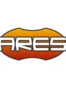 ARES logo with orange and red shield background
