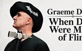 Person in black hat with bat pins, text "Graeme When Dice Were Made of Flint"