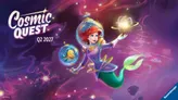 Ariel in space suit with fish in bubble, holding glowing orb, text "D23 2027"