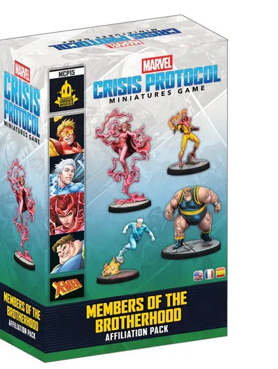 Marvel Crisis Protocol Miniatures Game box with 4 figures and text "Members of the Brotherhood Affiliation Pack"