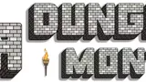 Bold, blocky text spells out "MEGA DUNGEON MONTH" in a stone brick style, evoking a dungeon-like atmosphere. A stylized torch with a flame is positioned to the right of the text, adding to the adventurous theme. The overall design is eye-catching and fits the tabletop gaming aesthetic, suggesting a focus on dungeon crawling and RPG content.