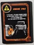 Robot discarding a flaming engine part into a barrel. Text: "IF YOU HAVE 1 OR MORE ENGINE CARDS IN YOUR HAND, CHOOSE 1 AND DISCARD IT TO THE SCRAP PILE. PUT THIS CARD IN THE SCRAP PILE."